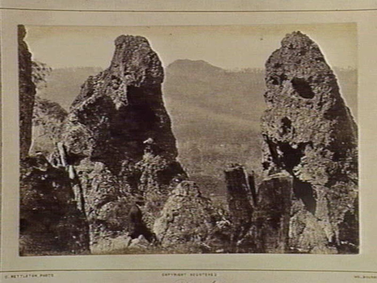 Rocks with view of Camels Hump Mount Macedon. 54 Miles N. from Melbourne (1870–80)