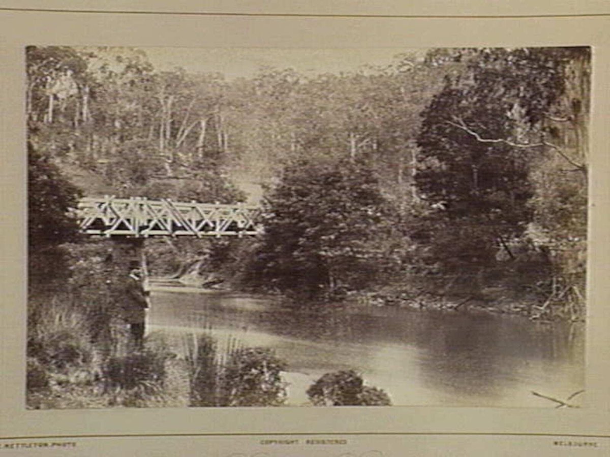 Rourke's Bridge. The Yarra 36 Miles N.E. from Melbourne, Yarra River (1870–80)