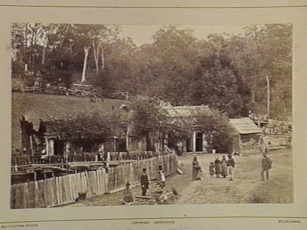 Rourke's Bridge. Farm on the Yarra. 36 Miles N.E. from Melbourne, Yarra River (1870–80)