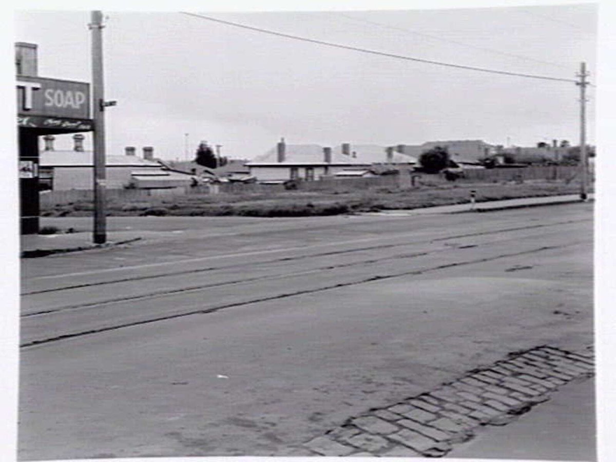Empty paddock on N.W. corner of Whitby St. and Melville Rd., Brunswick West (1947)