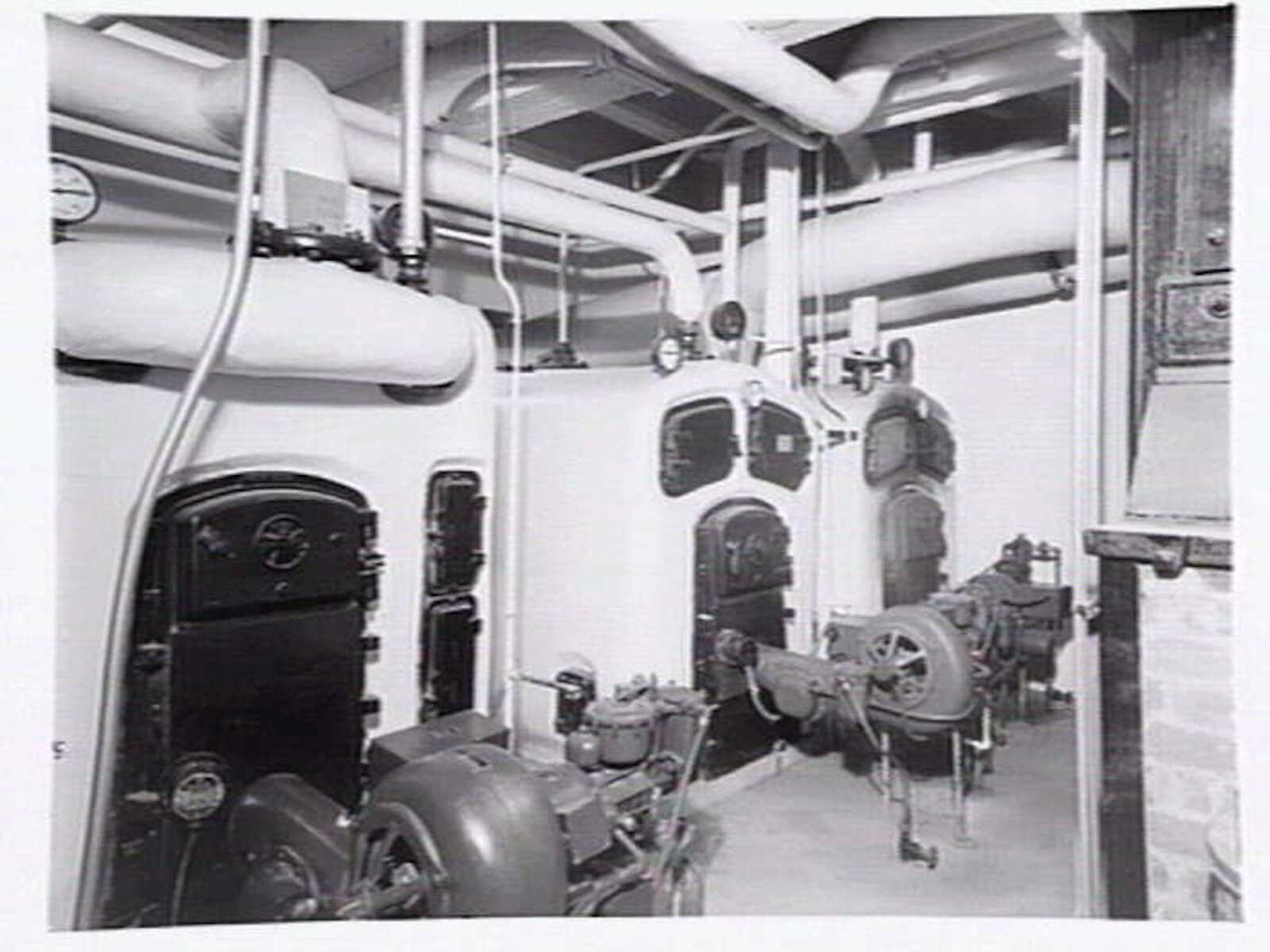 Boiler room at Bank of New South Wales, 368-74 Collins St., Melbourne, Melbourne City (1950)