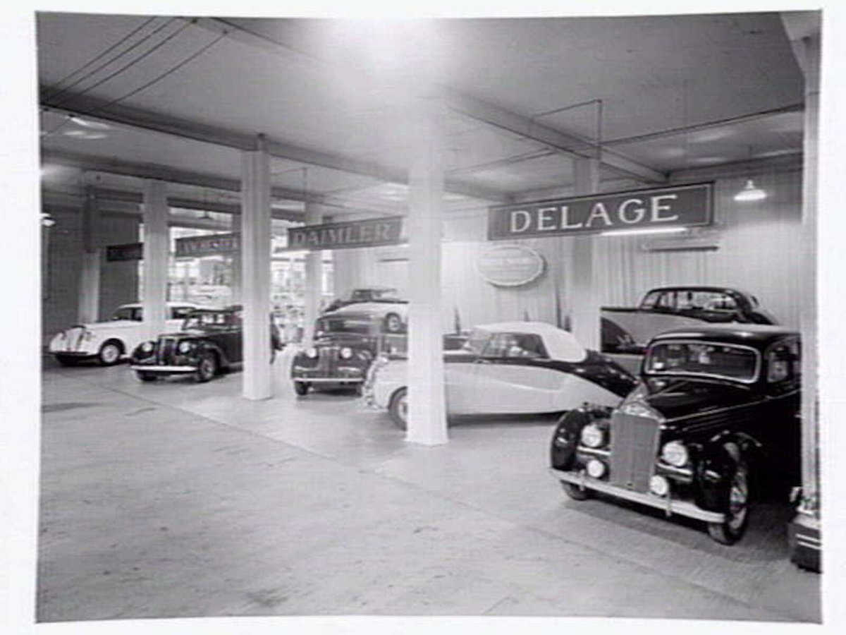 Car display, shows cars from Jouberts British Motors, 566 Bourke Street, Melbourne, Melbourne City (1948–54)