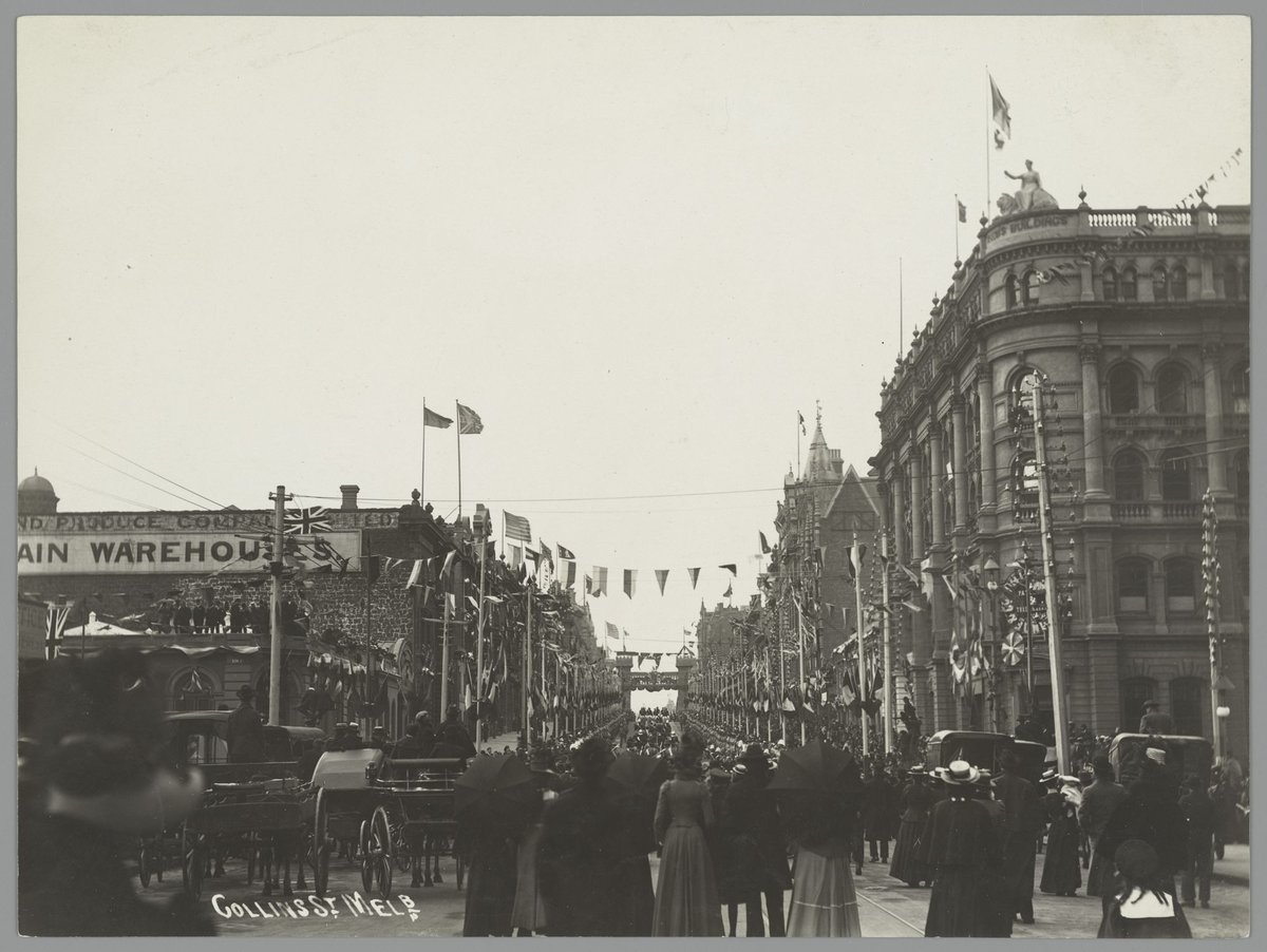 Collins St. [from King Street] Melb. [i.e. Melbourne], Melbourne City (1939)