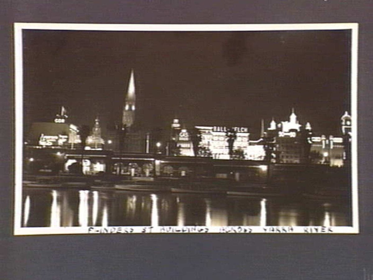 Flinders St. Buildings Across Yarra River [Melbourne], Melbourne City (1934)
