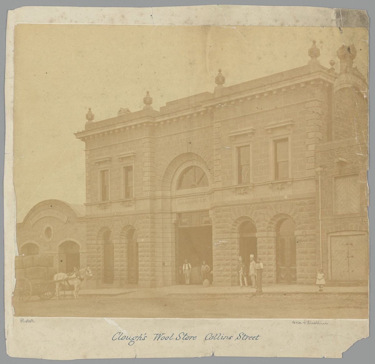 Clough's Wool Store Collins Street, Melbourne City (1861)