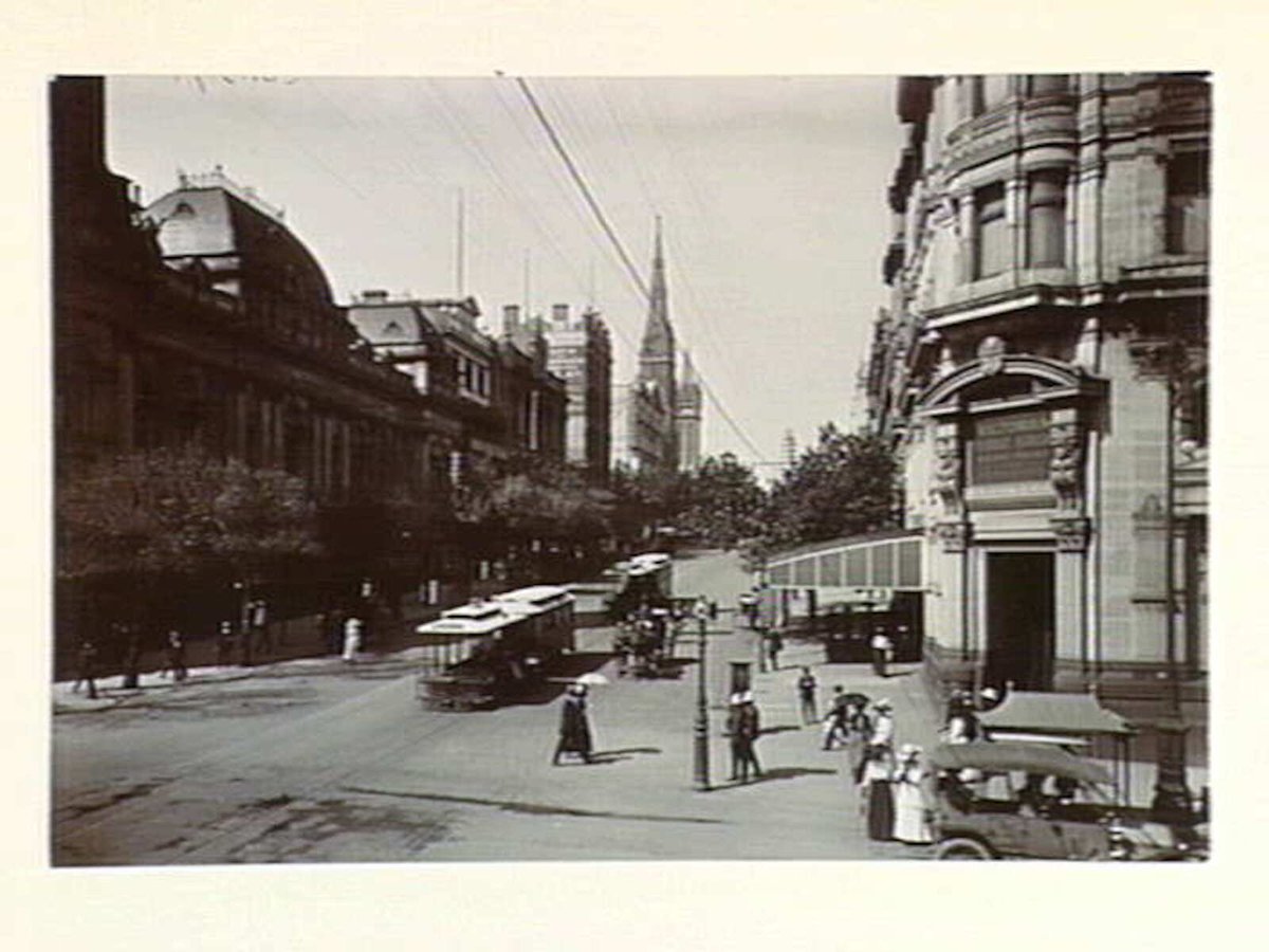 Collins Street looking east from Swanston Street, Melbourne City (1913–14)