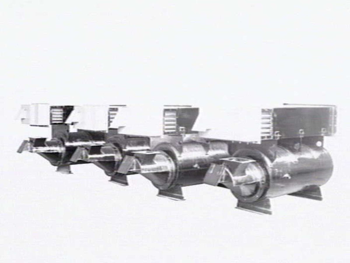 Tanks at Johnson's Tyne foundry, Yarra Bank, South Melbourne (c. 1943)