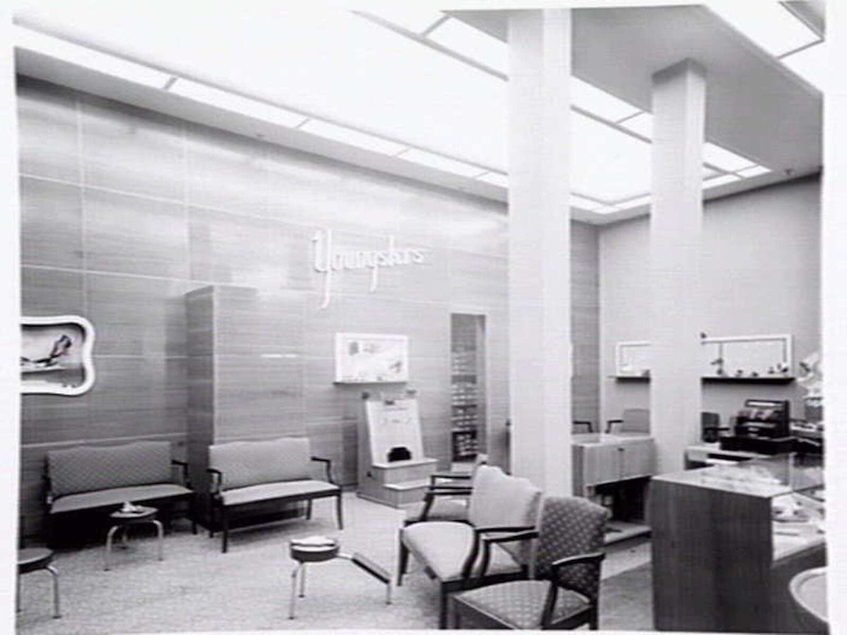 Window display and interior of Williams the Shoeman Youngsters Footwear Store, 229-31 Collins St., Melbourne, in the Arlington Chambers Building, Melbourne City (1948)