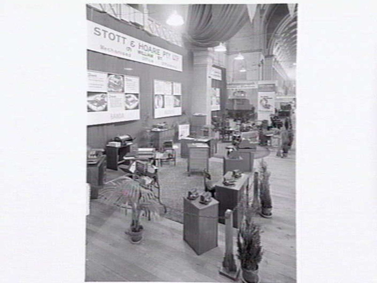 Display of Stott and Hoare Pty. Ltd. office equipment, of 171 William Street, Melbourne on display at Exhibition buildings, Carlton (1947–53)