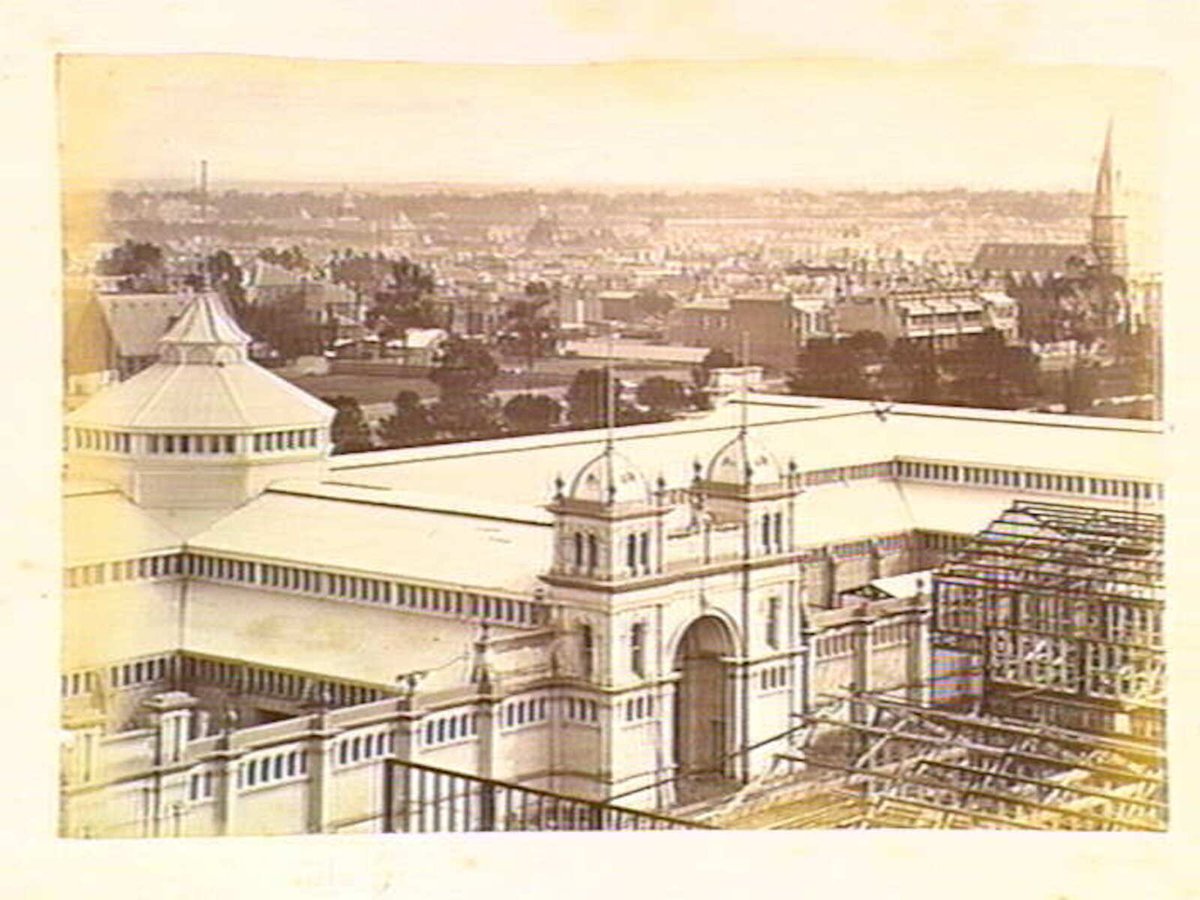 Melborne [i.e. Melbourne] from the Dome of Exibition [i.e. Exhibition] (1885–87)