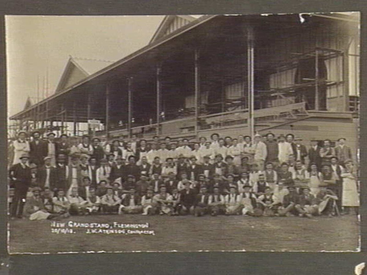 New Grandstand, Flemington, 20/10/13, J.W. Atkinson Contractor (1913)
