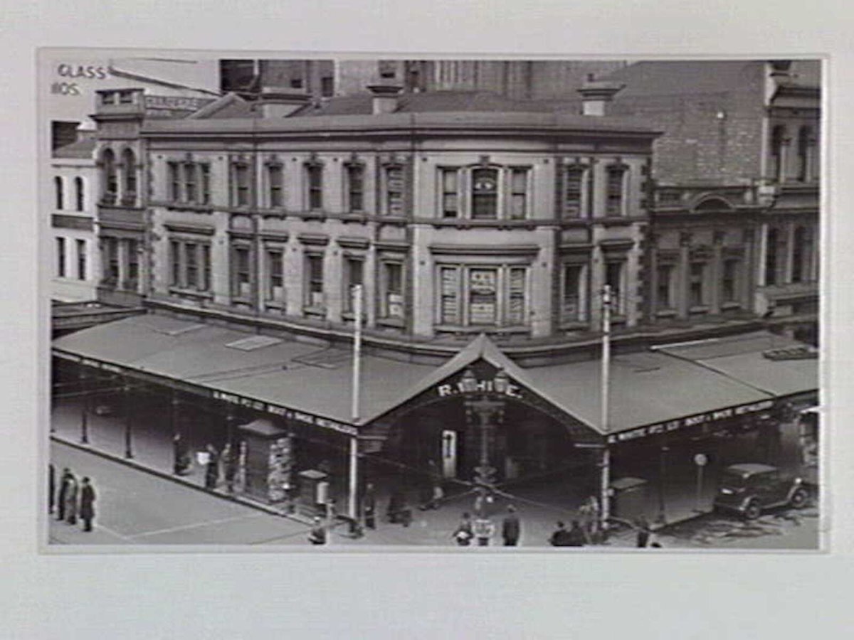 White's Corner Building on the S.W. corner of Elizabeth and Collins Streets, Melbourne City (1936)