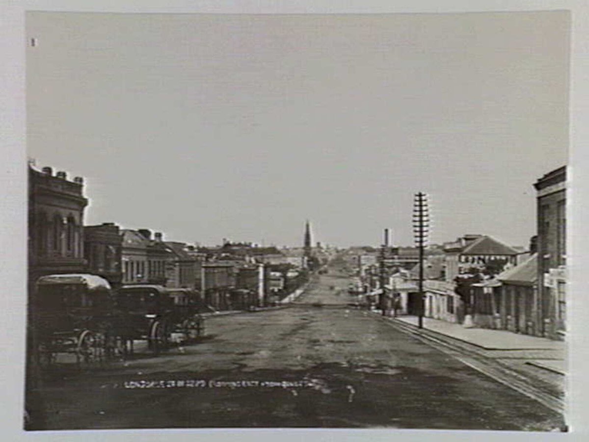 Lonsdale Street in 1870 (looking east from Queen St.), Melbourne City