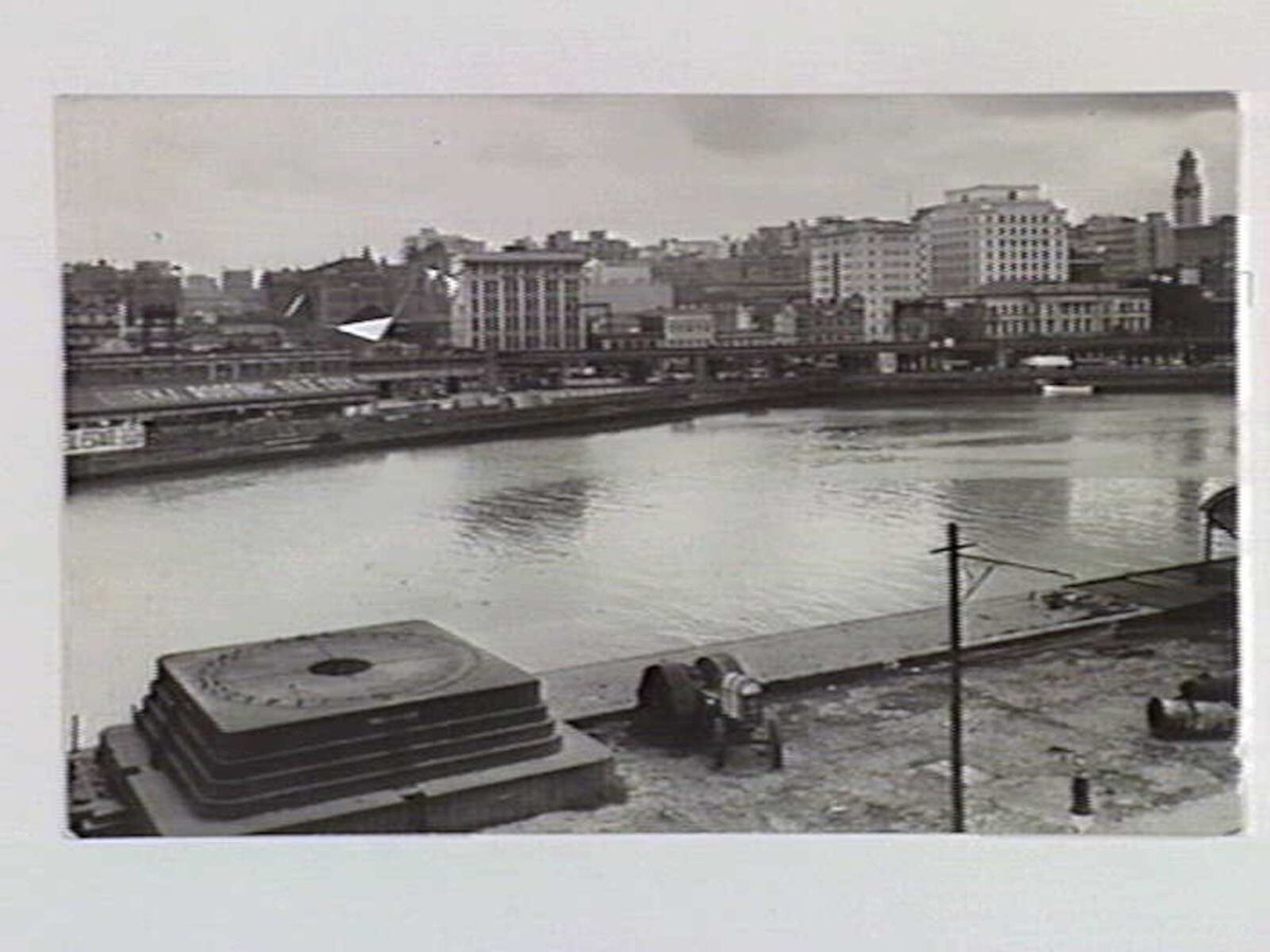 Batman's landing place on the north side of the Yarra River, below Queen's Bridge, Melbourne City (1937)