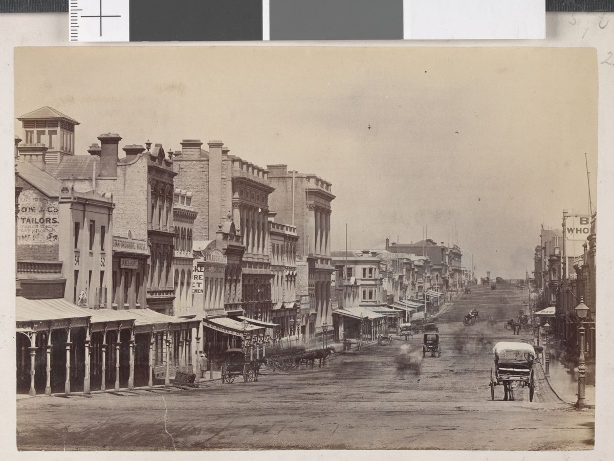 Collins Street from Swanston, Melbourne City (1872)