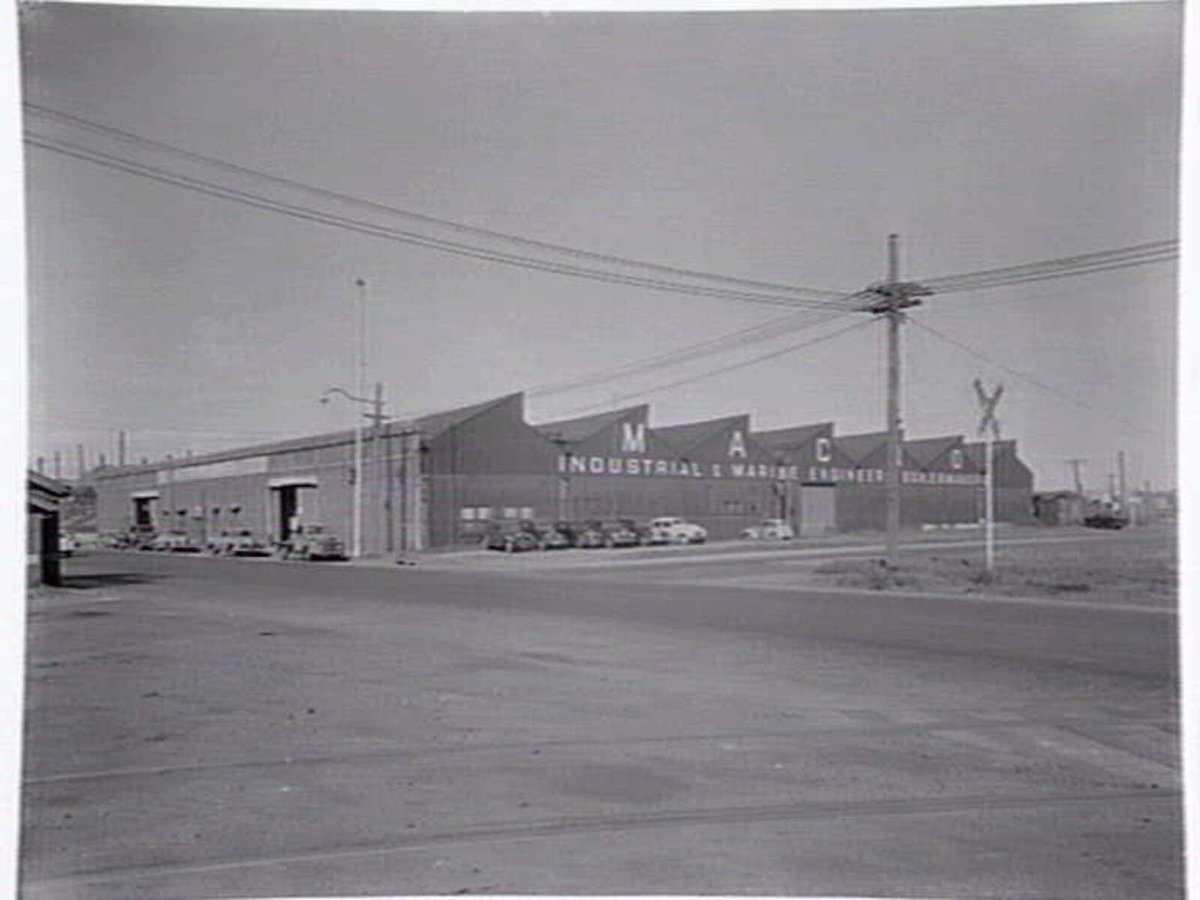 Several views of Macro Engineering, industrial and marine engineers and boilermakers, Dudley St., West Melbourne (c. 1953)