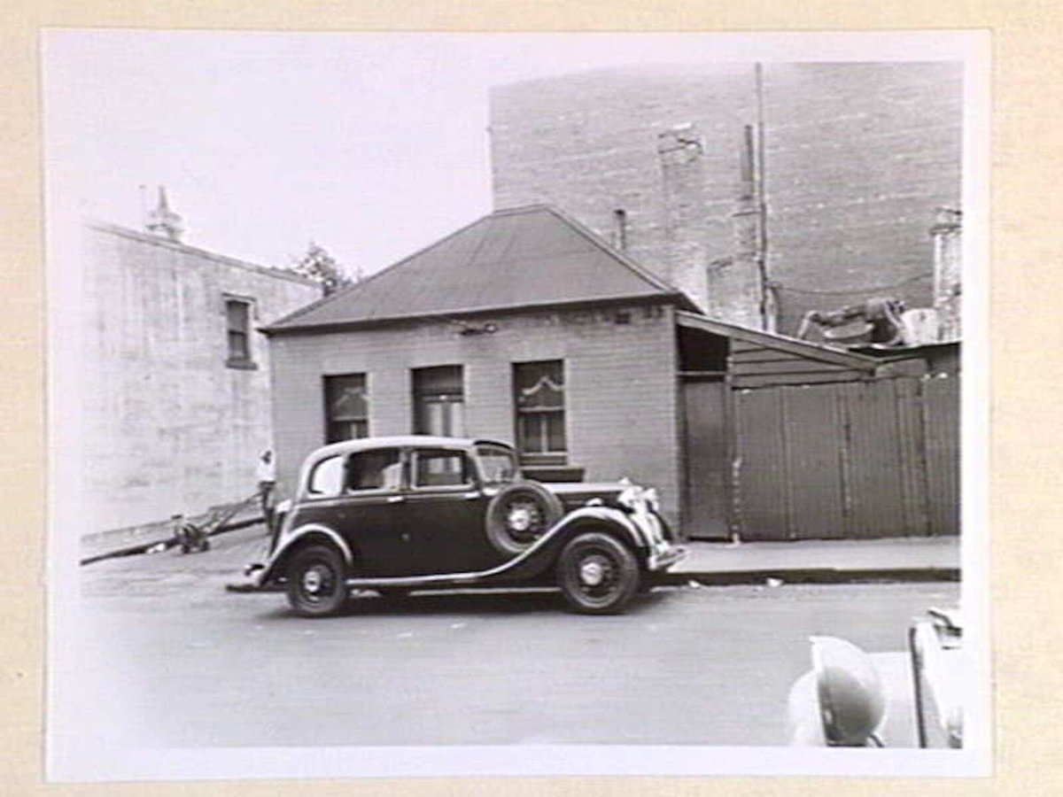 Little Lonsdale Street - north side, at corner with Finn Place, Melbourne City (1950)