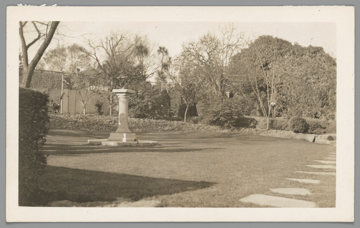 Two views of the garden designed by Edna Walling, at the residence of Governor La Trobe, at Jolimont (1937?)