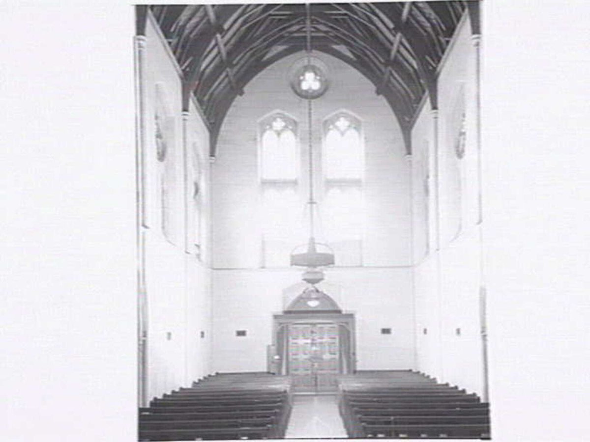 Melbourne Grammar School Chapel, interior and exterior views, South Yarra (1947?)