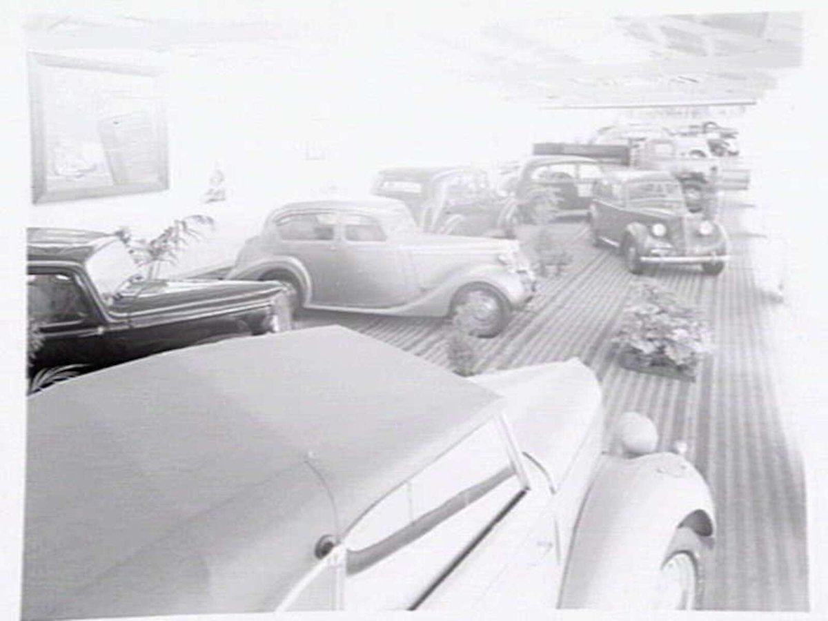 Car and truck display at the Royal Melbourne Show (1947)