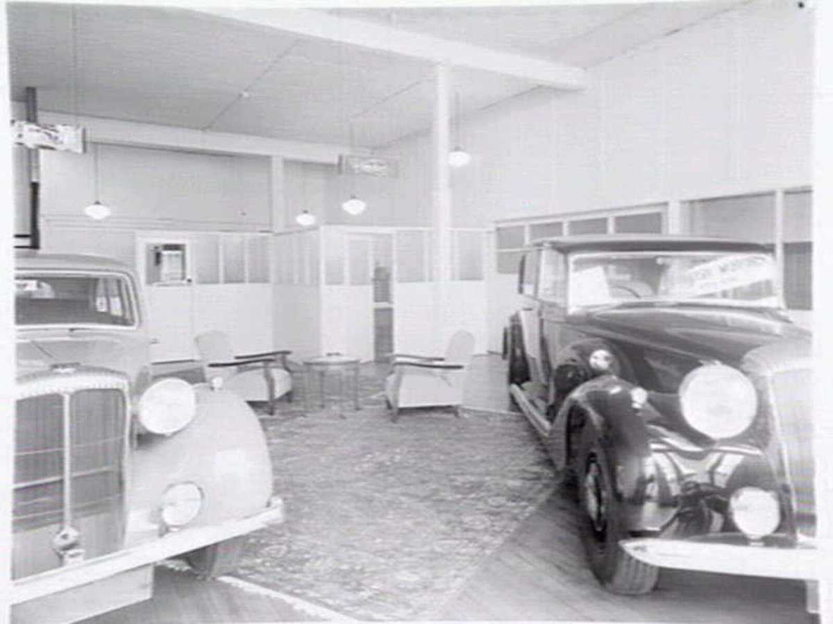 Joubert's British Motors, 566-8 Bourke St., Melbourne, showing exterior and cars in showroom, Melbourne City (1948)