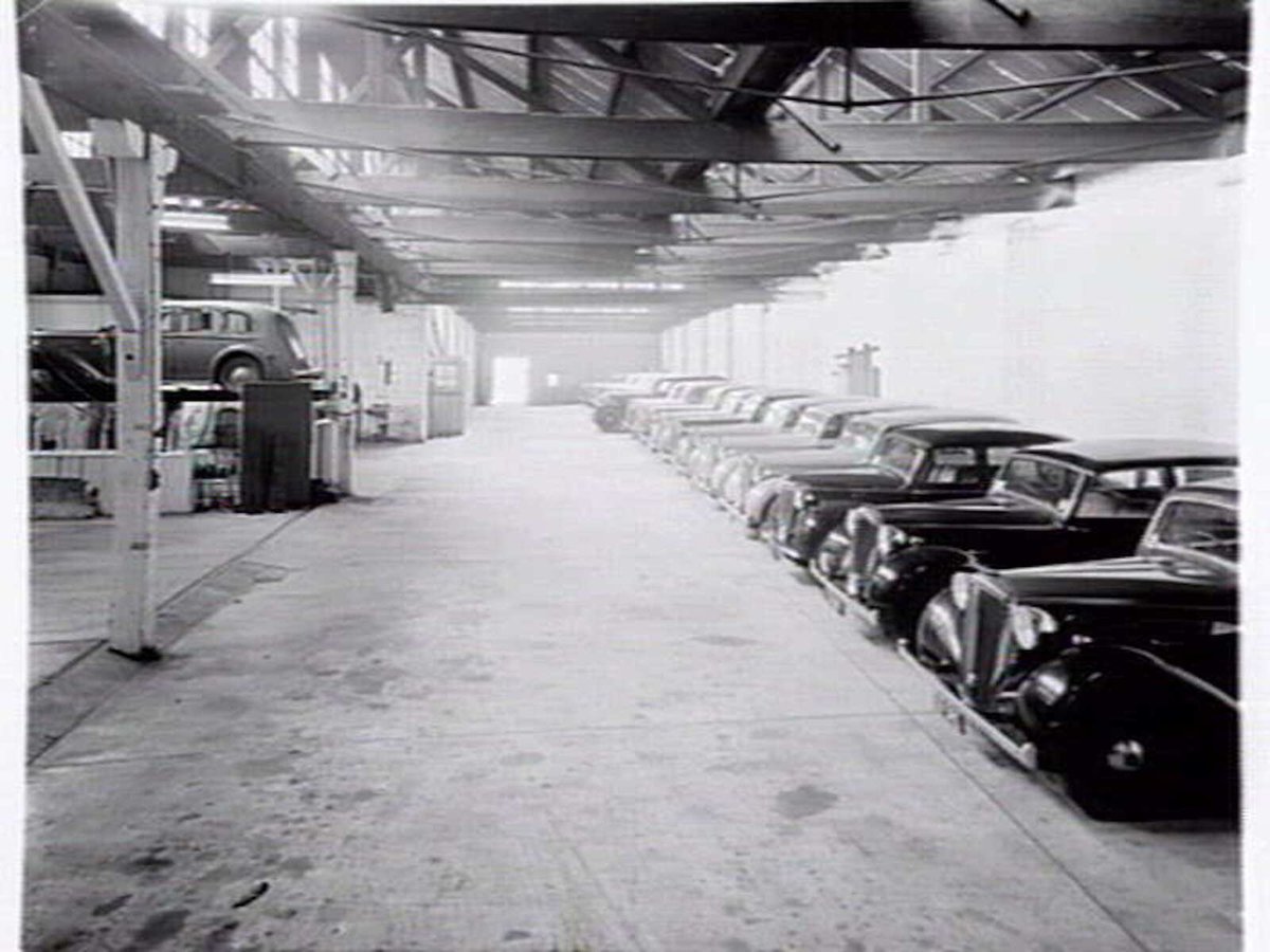 Joubert's British Motors, 566-8 Bourke St., Melbourne, showing exterior and cars in showroom, Melbourne City (1948)