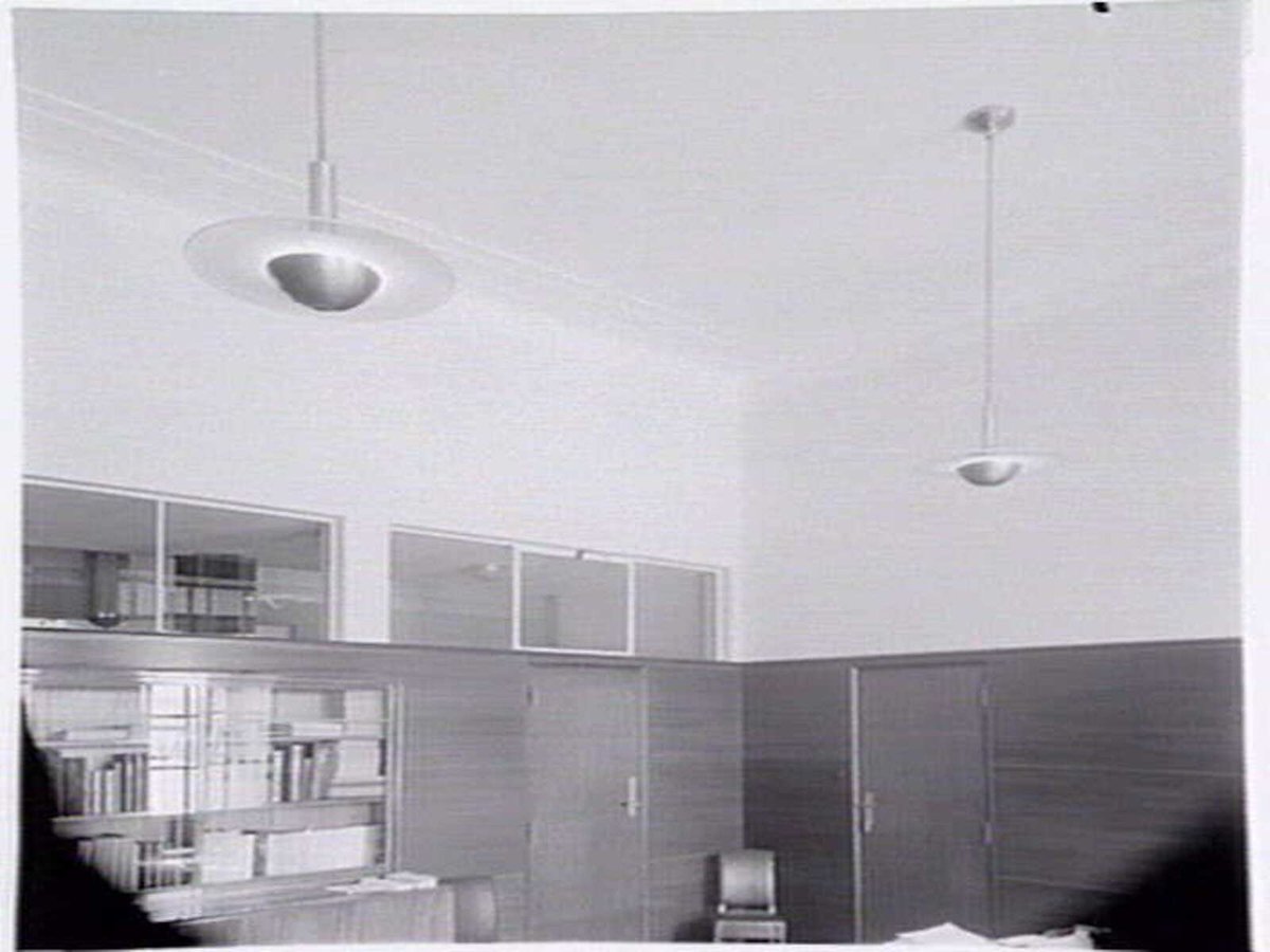Interior light fittings in the Footscray Town Hall (1936)