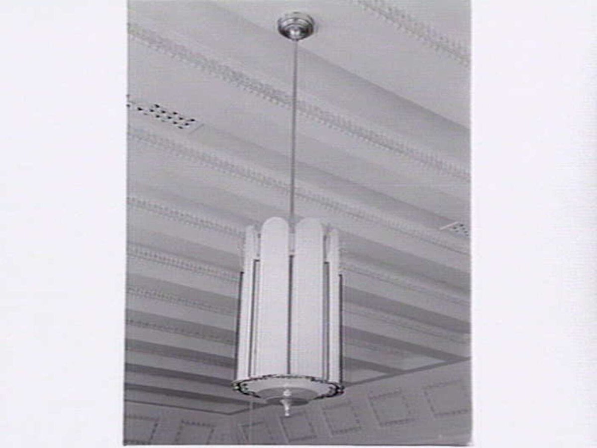 Interior light fittings in the Footscray Town Hall (1936)