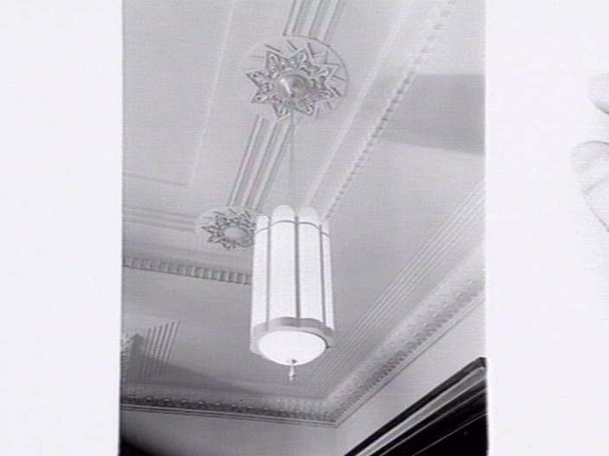 Interior light fittings in the Footscray Town Hall (1936)