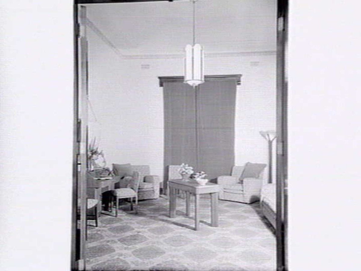 Interior light fittings in the Footscray Town Hall (1936)