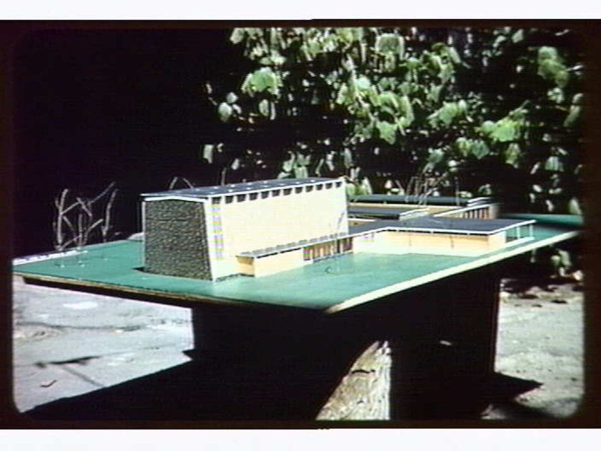 Model of proposed Catholic church & school. - West Essendon - Melb. Les Brock. (Smith, Tracey, Lyon & Brock.) 1953