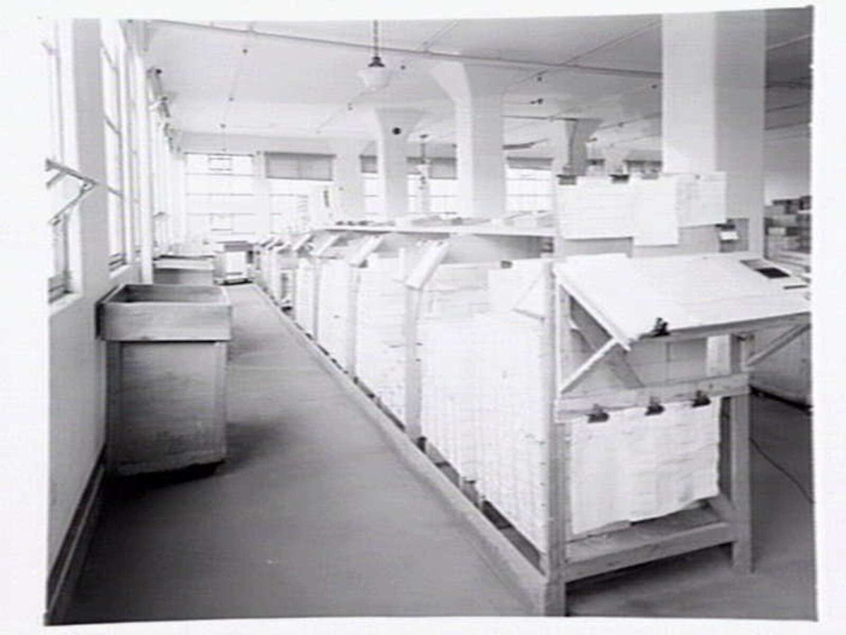 Cigarette packaging department at W.D. & H.O. Wills, 411-423 Swanston Street, Melbourne, Melbourne City (1948)