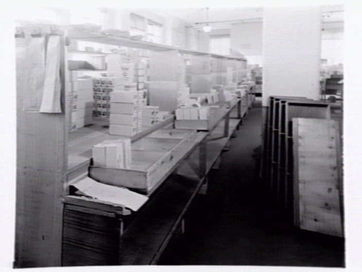 Cigarette packaging department at W.D. & H.O. Wills, 411-423 Swanston Street, Melbourne, Melbourne City (1948)