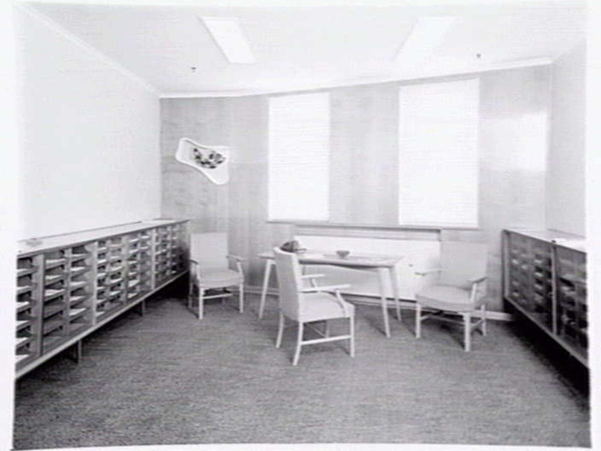 Showroom and reception area of A.K.M. (Australian Knitting Mills), 19-29 Stewart St., Richmond (1948)