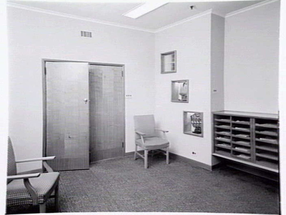 Showroom and reception area of A.K.M. (Australian Knitting Mills), 19-29 Stewart St., Richmond (1948)