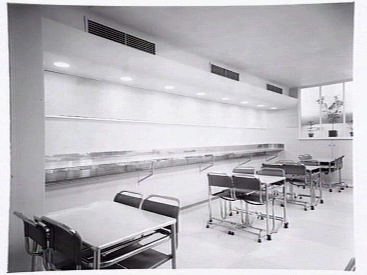 Installation of kitchen/cafeteria fittings by Gardner & Naylor, at the CTA (Commercial Travellers' Association),328 Flinders St., Melbourne, Melbourne City (1950)