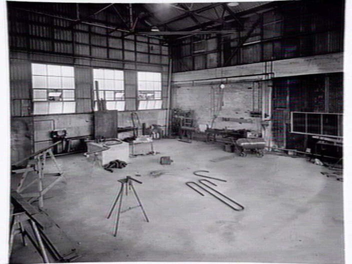 Gardner & Naylor, commercial kitchen product manufacturers of 192 Burwood Rd., Hawthorn, showing factory interior (1953)