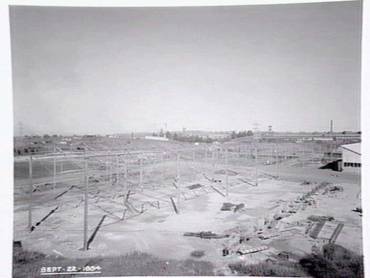 Construction photographs of a factory in Murrumbeena (1954–55)
