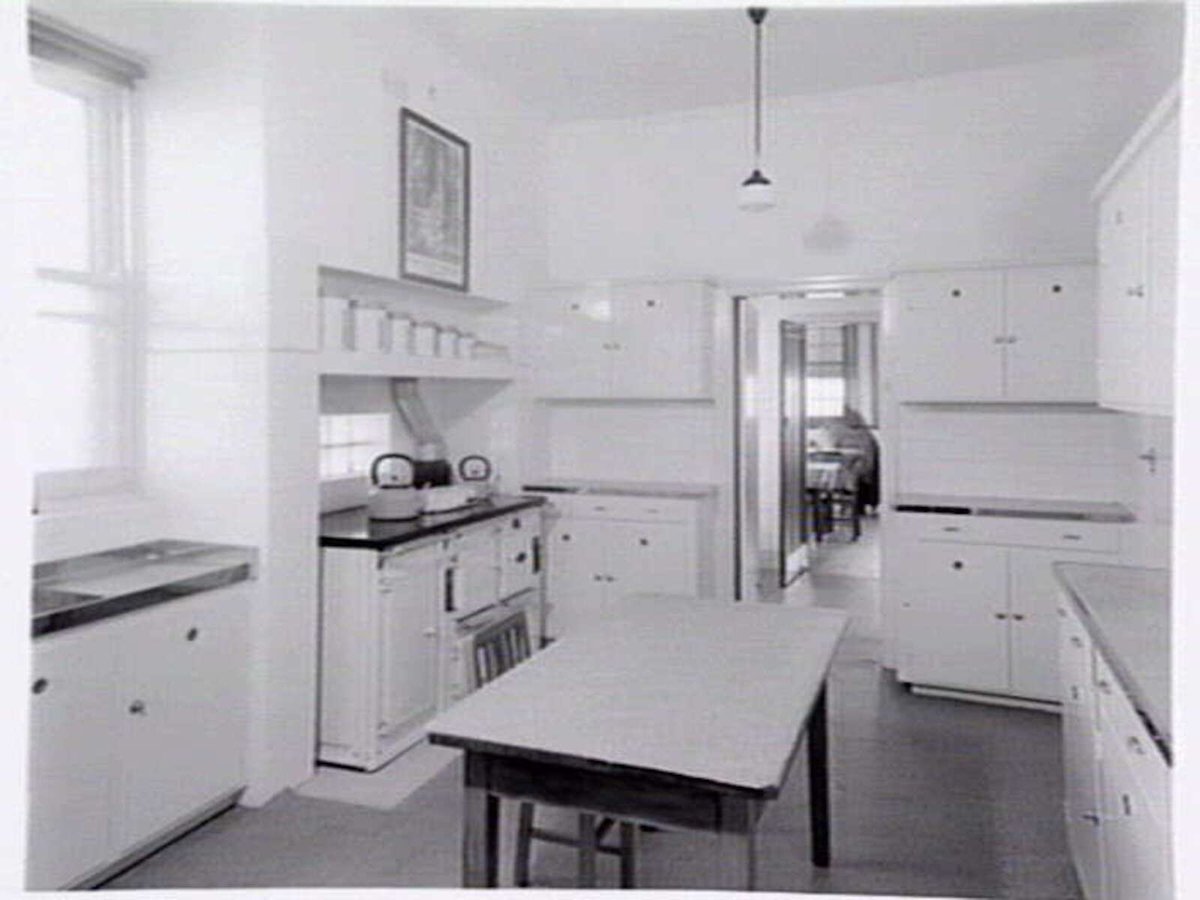St. Vincent de Paul Girls' Orphanage, Napier St., South Melbourne, showing exterior views, girls in quadrangle and interiors of chapel, dining room and kitchen (1940?)