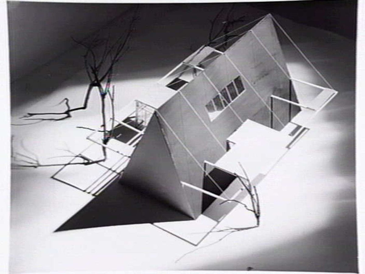 Student model of the Stargazer house built for M. Castle on the corner of Taurus and Aquila Streets North Balwyn, Balwyn North (1952)