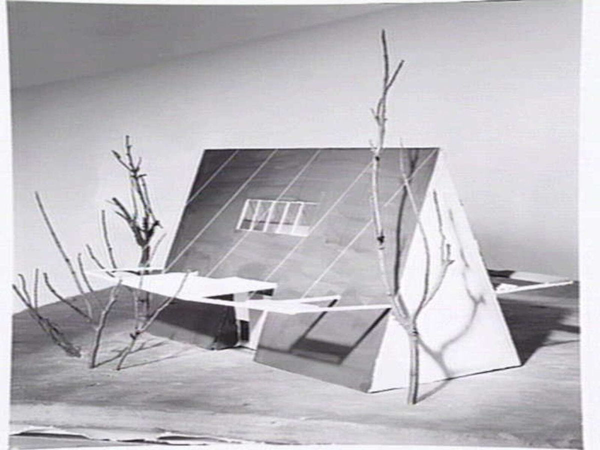 Student model of the Stargazer house built for M. Castle on the corner of Taurus and Aquila Streets North Balwyn, Balwyn North (1952)