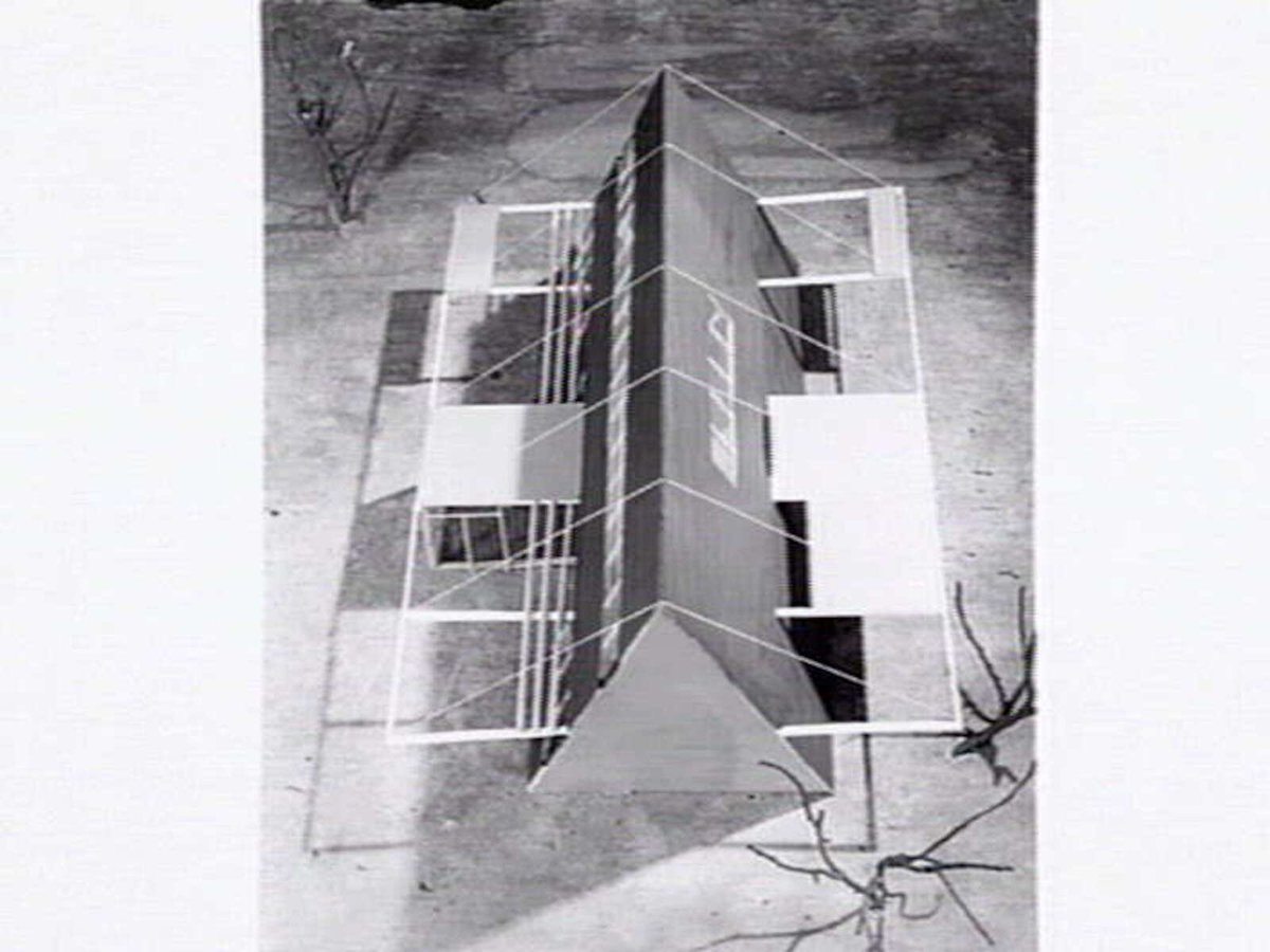 Student model of the Stargazer house built for M. Castle on the corner of Taurus and Aquila Streets North Balwyn, Balwyn North (1952)