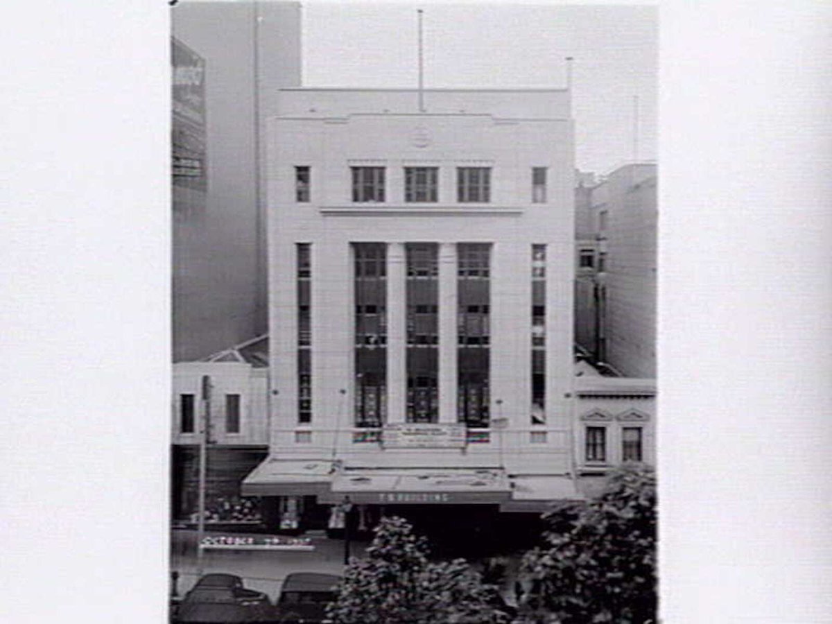 Progression photographs of building the Melbourne Theosophical Society Building, Collins Street, Melbourne, Melbourne City (1937)