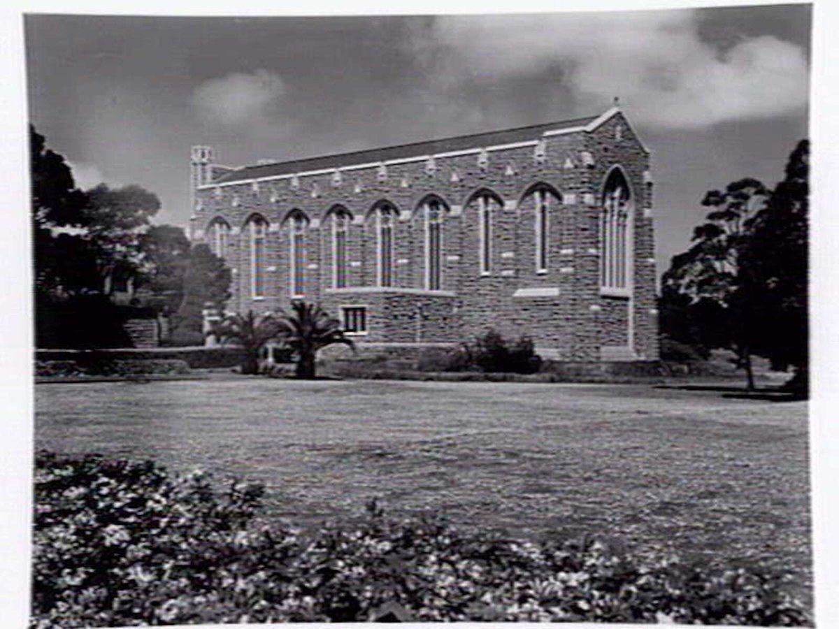 Newman College Chapel in grounds of University of Melbourne, Parkville (1941?)