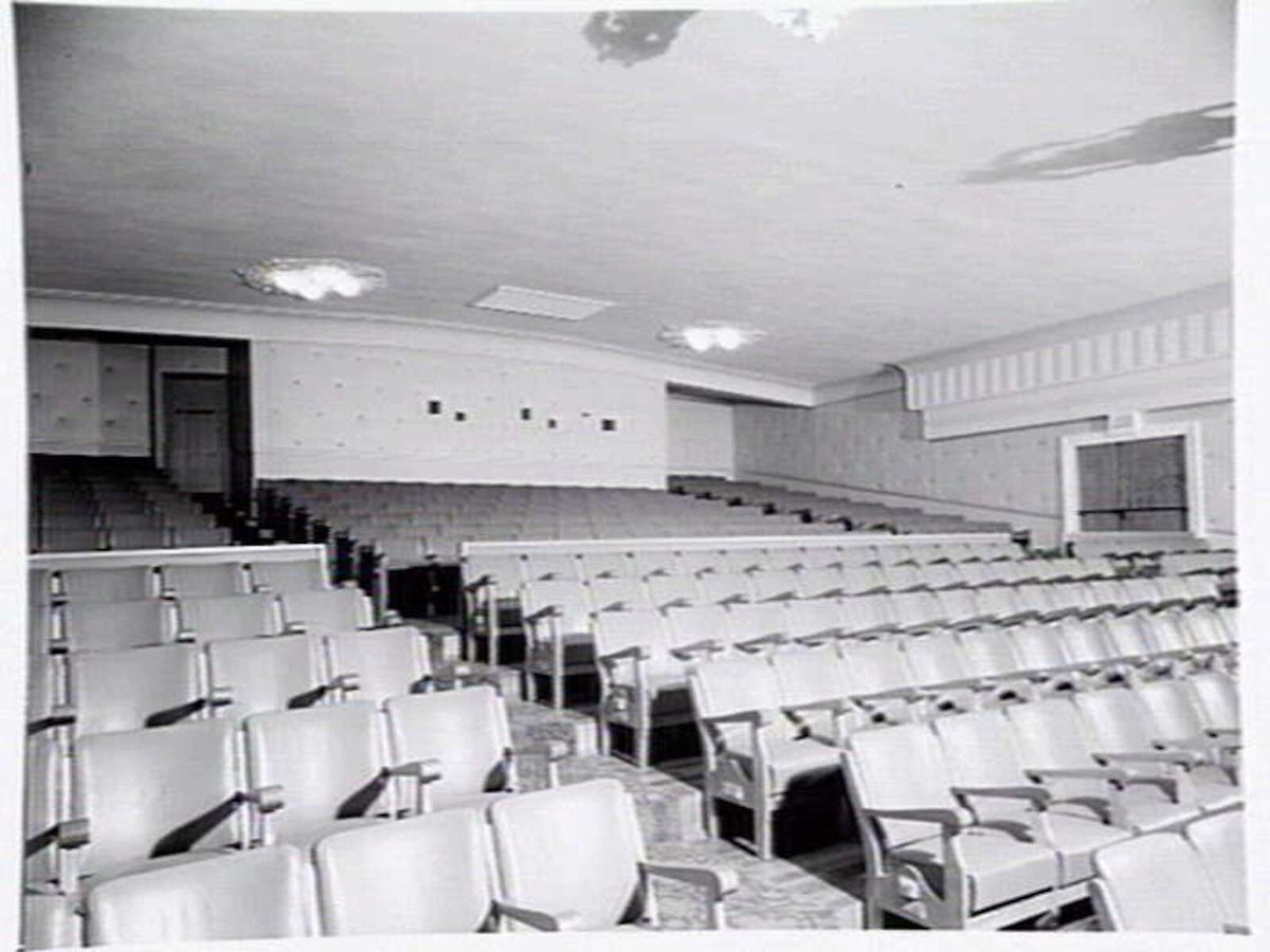 Exterior and interior of Hoyts Bentleigh picture theatre, corner of Centre Rd. and Nicholson St., Bentleigh (1948)