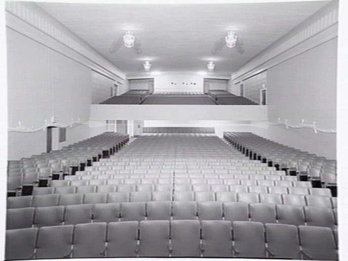Exterior and interior of Hoyts Bentleigh picture theatre, corner of Centre Rd. and Nicholson St., Bentleigh (1948)