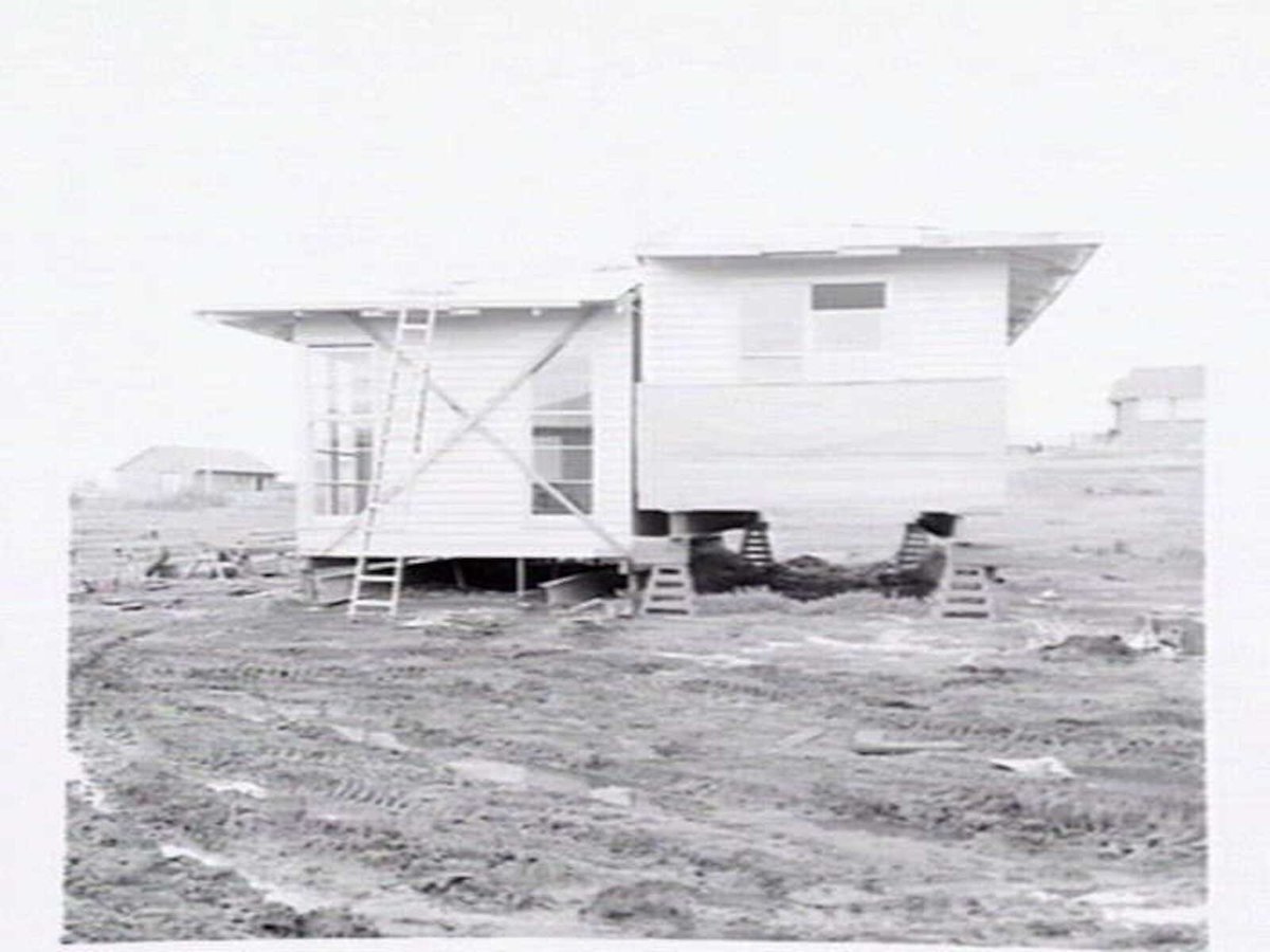 Housing Commission of Victoria prefabricated homes and construction yards by G.A. Winwood, builder of Camberwell (1949)