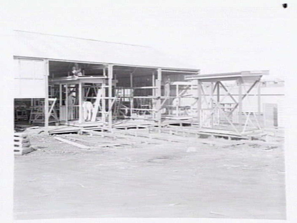 Housing Commission of Victoria prefabricated homes and construction yards by G.A. Winwood, builder of Camberwell (1949)