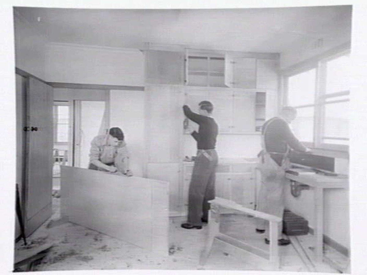 Housing Commission of Victoria prefabricated homes and construction yards by G.A. Winwood, builder of Camberwell (1949)
