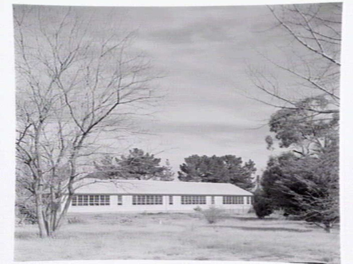 Toorak College, Mornington Rd., Mt. Eliza, showing buildings, grounds, facilities and students in class (1949)